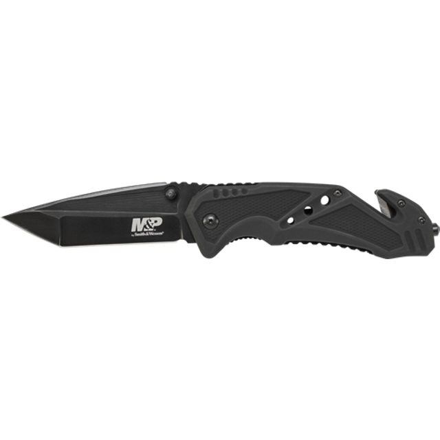 Smith & Wesson SWMP11B M&P Clip Folder, Liner Lock, Black Blade and Black Handle, Strap Cutter, Ceramic Glass Breaker Smith & Wesson SWMP11B M&P Clip Folder, Liner Lock, Black Blade and Black Handle, Strap Cutter, Ceramic Glass Breaker