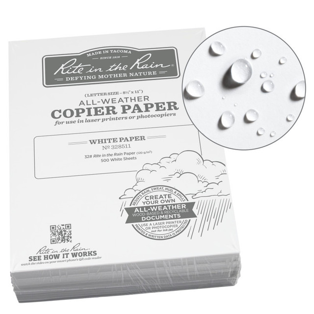 Rite in the Rain 328511 Printer Paper - 32# Ledger - 8.5 x 11 White Rite in the Rain 328511 Printer Paper - 32# Ledger - 8.5 x 11 White