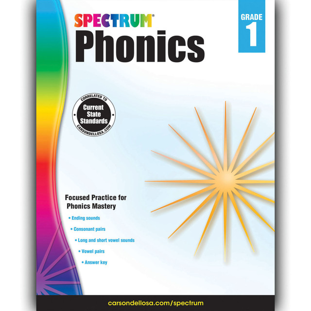 CARSON-DELLOSA PUBLISHING LLC CD-704604 Spectrum Phonics Workbook, Grade 1 CARSON-DELLOSA PUBLISHING LLC CD-704604 Spectrum Phonics Workbook, Grade 1