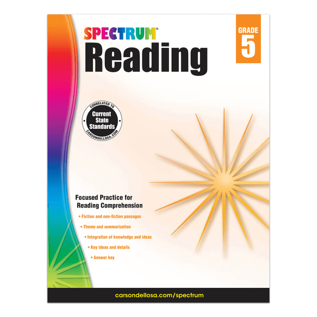 CARSON-DELLOSA PUBLISHING LLC 704583 Carson-Dellosa Spectrum Reading Workbook, Grade 5