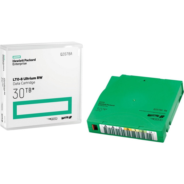 HP INC. HPE Q2078A  LTO-8 Ultrium 30TB RW Data Cartridge - LTO-8 - Rewritable - 12 TB (Native) / 30 TB (Compressed) - 3149.61 ft Tape Length - 1 Pack