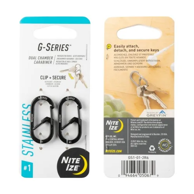 Nite-Ize GS1-01-2R6 G-Series Dual Chamber Carabiner #1 - 2 Pack Nite-Ize GS1-01-2R6 G-Series Dual Chamber Carabiner #1 - 2 Pack