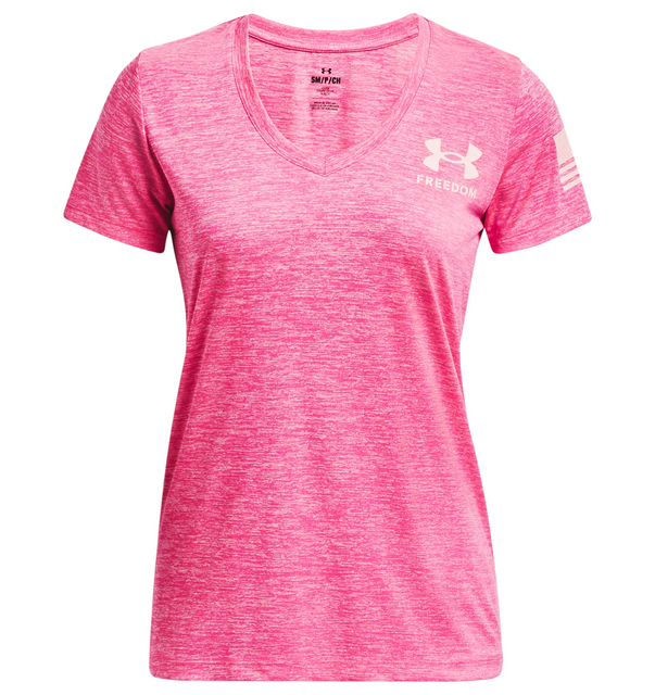 Under Armour 1369471659SM Women's UA Tech Freedom Short Sleeve V-Neck