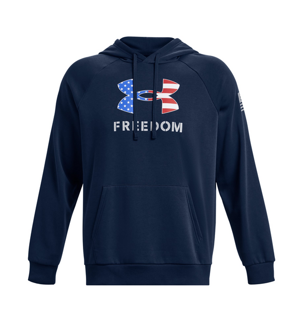 Under Armour 1379209408MD UA Freedom Rival Fleece Big Flag Logo Hoodie
