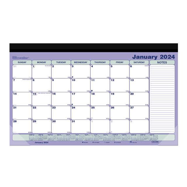 REDIFORM, INC. Brownline C181700A-24 2024 Brownline Magnetic Monthly Desk Pad Calendar, 17-3/4in x 10-7/8in, January To December 2024 , C181700A