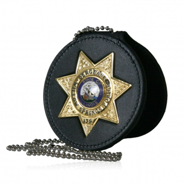 Boston Leather 600SDX-5007 Deluxe 3 Circle Recessed Badge Holder with Clip Boston Leather 600SDX-5007 Deluxe 3 Circle Recessed Badge Holder with Clip