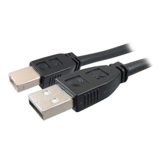 VCOM INTERNATIONAL MULTI MEDIA Comprehensive USB2-AB-50PROA  Pro AV/IT Active USB A Male to B Male 50ft - Matte Black