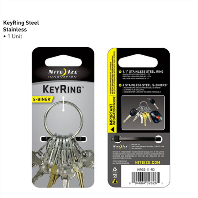 Nite-Ize KRGS-11-R3 KeyRing Steel - S-Biner Nite-Ize KRGS-11-R3 KeyRing Steel - S-Biner