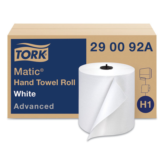 SCA TISSUE Tork® 290092A Advanced Matic Hand Towel Roll, 2-Ply, 7.7" x 525 ft, White, 643/Roll, 6 Rolls/Carton