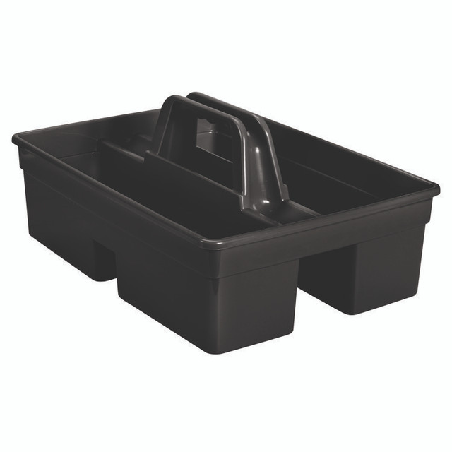 RUBBERMAID COMMERCIAL PROD. 1880994 Executive Carry Caddy, Two Compartments, Plastic, 10.75 x 6.5, Black