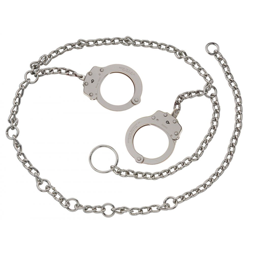 Peerless Handcuff Company 4760 Model 7002C Waist Chain w/ Handcuffs at Hip