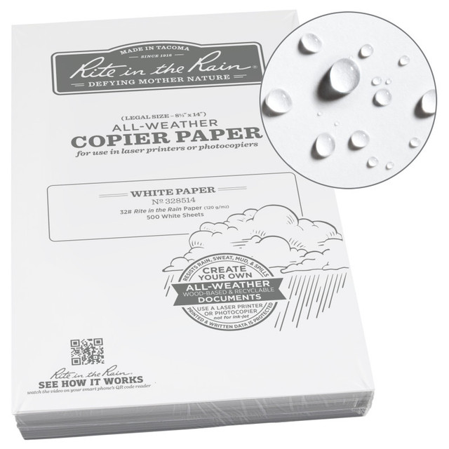 Rite in the Rain 328514 Printer Paper - 32# Ledger - 8.5 x 14 White