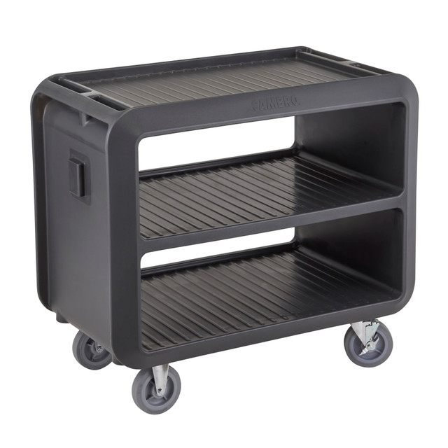 CAMBRO MFG. CO. SC337615 Cambro Service Cart Pro 3-Shelf Plastic Food Service Cart, 37-1/16inH x 23-13/16inW x 41-1/2inD, Charcoal Gray CAMBRO MFG. CO. SC337615 Cambro Service Cart Pro 3-Shelf Plastic Food Service Cart, 37-1/16inH x 23-13/16inW x 41-1/2inD, Charcoal Gray