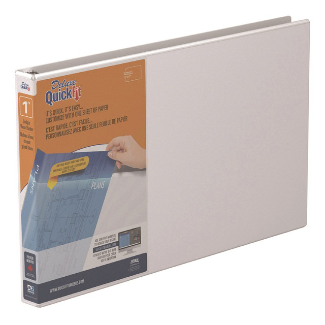 DAVIS GROUP OF COMPANIES CORP 94010 QuickFit 3-Ring Binder, Spreadsheet, 1in Locking Angle D-Rings, White DAVIS GROUP OF COMPANIES CORP 94010 QuickFit 3-Ring Binder, Spreadsheet, 1in Locking Angle D-Rings, White