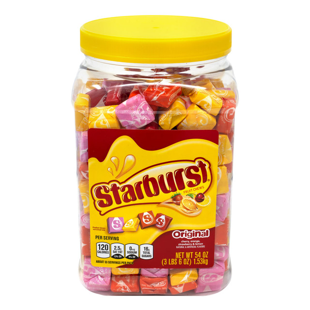 WM. WRIGLEY JR. COMPANY 02259 Starburst Original Fruit Chews, 54-Oz Tub, Assorted Flavors WM. WRIGLEY JR. COMPANY 02259 Starburst Original Fruit Chews, 54-Oz Tub, Assorted Flavors