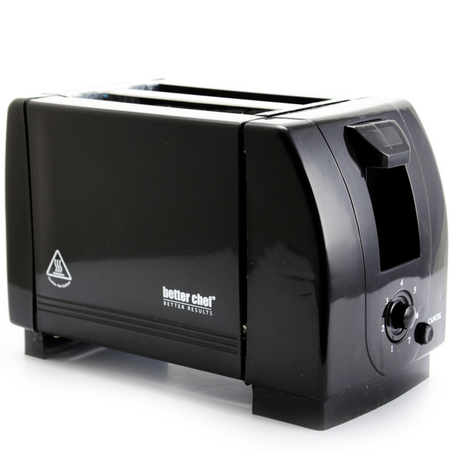 CRYSTAL PROMOTIONS 99580183M Better Chef 2-Slice Toaster, Black CRYSTAL PROMOTIONS 99580183M Better Chef 2-Slice Toaster, Black