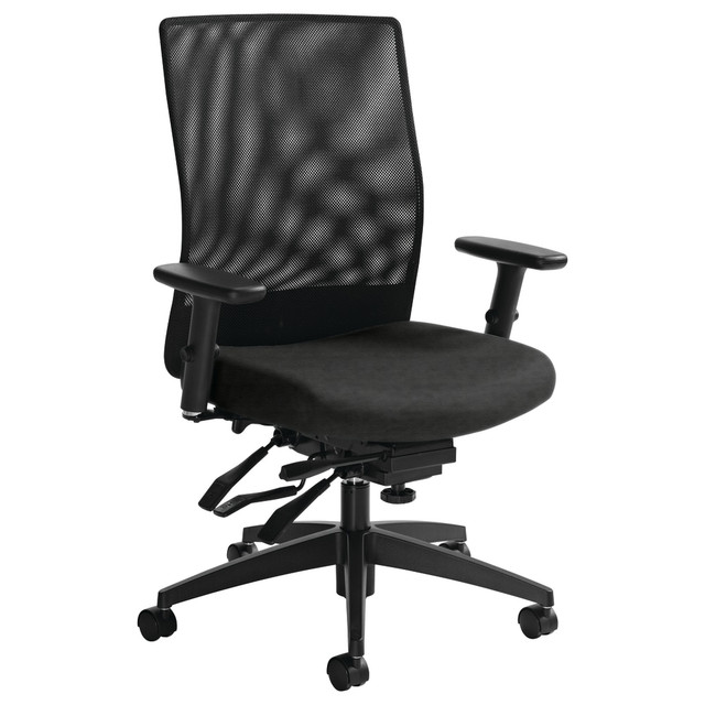 GLOBAL INDUSTRIES INC Global 2221-3GLBK-UR20  Weev Mid-Back Tilter Chair, 39inH x 25inW x 24inD, Granite Rock/Black