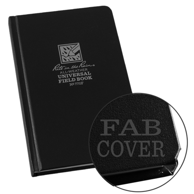 Rite in the Rain 770F Fabrikoid Hard Cover Notebook - Black (4.75'' x 7.5'')
