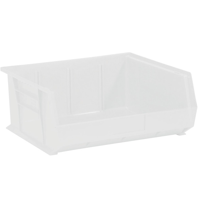 B O X MANAGEMENT, INC. Partners Brand BINP1516CL  Plastic Stack & Hang Bin Boxes, Medium Size, 14 3/4in x 16 1/2in x 7in, Clear, Pack Of 6