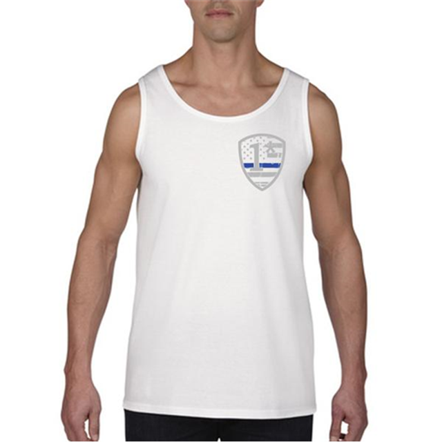 Thin Blue Line 1AS-TANK-WHITE-S Tank - 1 Asterisk, Thin Blue Line Thin Blue Line 1AS-TANK-WHITE-S Tank - 1 Asterisk, Thin Blue Line