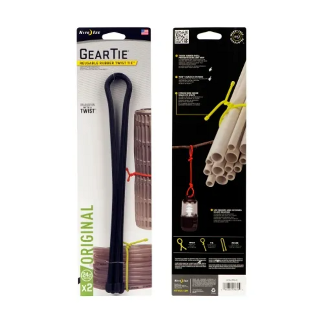 Nite-Ize GT24-01-2R3 Gear Tie Reusable Rubber Twist Tie