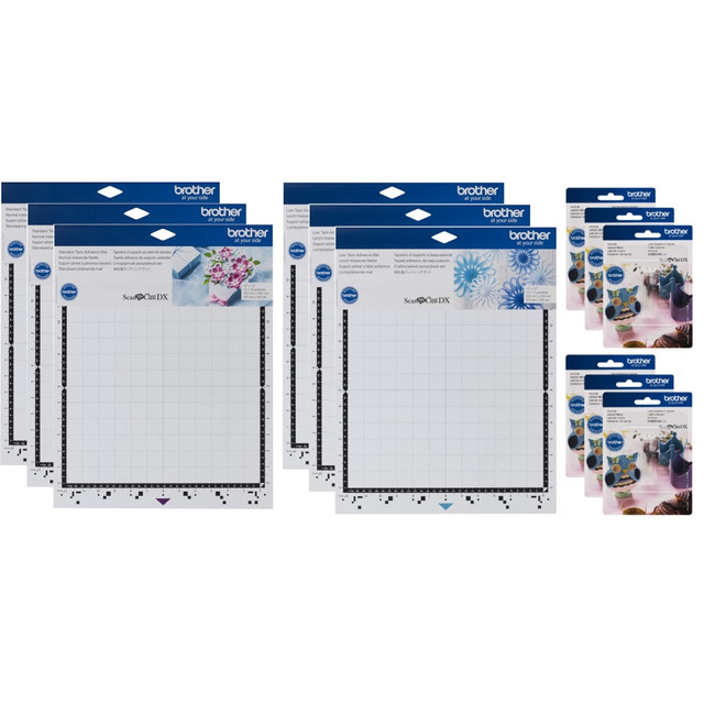 CLEAN CONTROL CORPORATION MATBLD-OD Brother ScanNCut DX Adhesive Mat And Blade Replacement Pack, Pack Of 12 Pieces CLEAN CONTROL CORPORATION MATBLD-OD Brother ScanNCut DX Adhesive Mat And Blade Replacement Pack, Pack Of 12 Pieces