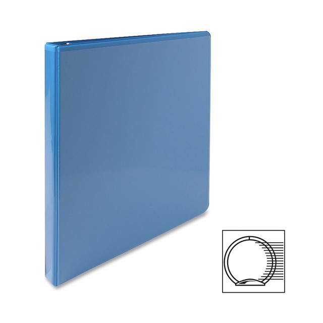 BUSINESS SOURCE Sparco 19552  Premium View 3-Ring Binder, 1/2in Round Rings, 96% Recycled, Light Blue