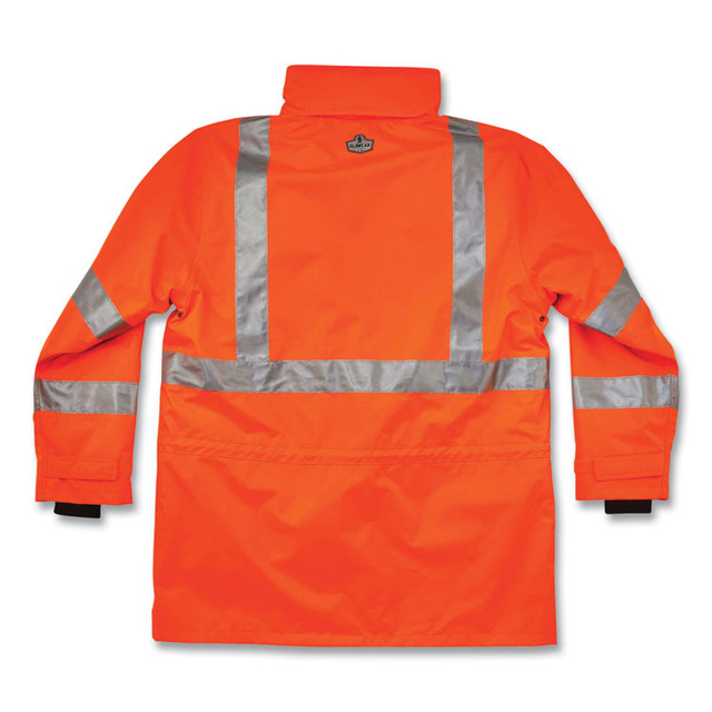 TENACIOUS HOLDINGS, INC. ergodyne® 24376 GloWear 8385 Class 3 Hi-Vis 4-in-1 Jacket, 2X-Large, Orange