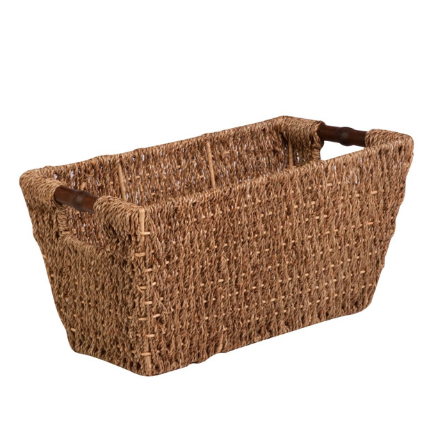 HONEY-CAN-DO INTERNATIONAL, LLC Honey Can Do STO-02965 Honey-Can-Do Seagrass Basket With Handles, Medium Size, 8in x 8in x 17in, Brown/Natural
