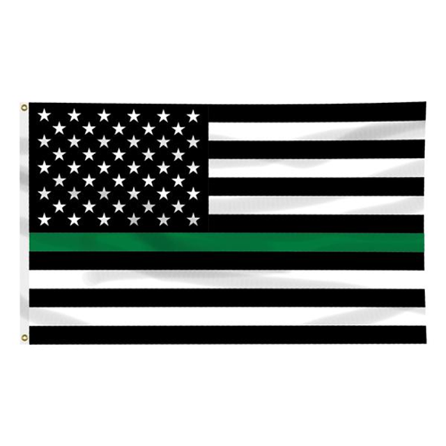 Thin Blue Line GREEN-AMERICAN-3X5 Thin Green Line American Flag, 3 x 5 Ft Thin Blue Line GREEN-AMERICAN-3X5 Thin Green Line American Flag, 3 x 5 Ft