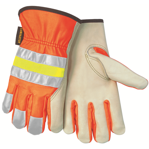 MCR Safety 32111XS Reflective Gr, Cow Drvr, Orange, XS