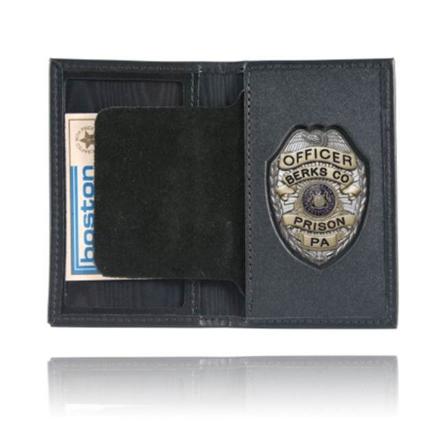 Boston Leather 110-6001 Book Style Badge Case, Oversized ID Window Boston Leather 110-6001 Book Style Badge Case, Oversized ID Window
