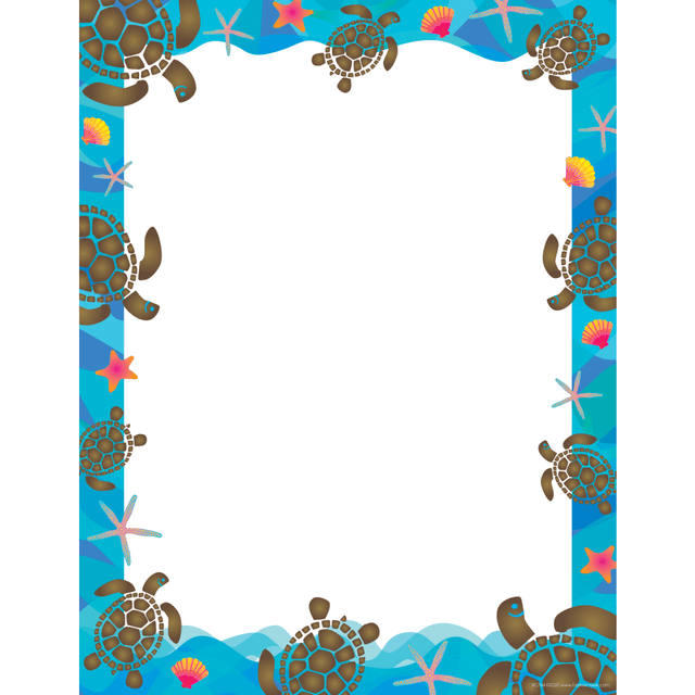 BARKER CREEK PUBLISHING, INC. 764 Barker Creek Designer Computer Paper, 8-1/2in x 11in, Kai Ola Sea Turtles, Pack Of 50 Sheets BARKER CREEK PUBLISHING, INC. 764 Barker Creek Designer Computer Paper, 8-1/2in x 11in, Kai Ola Sea Turtles, Pack Of 50 Sheets