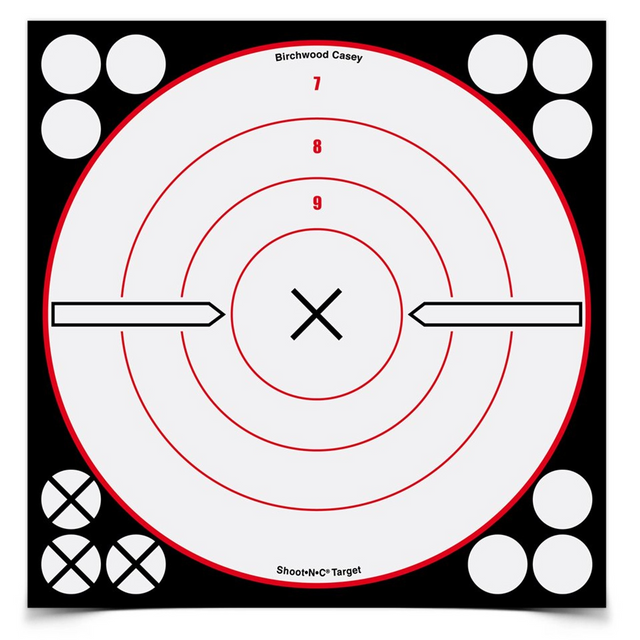 Birchwood Casey BC-34802 Shoot-N-C 8 Inch White / Black X Bull's-Eye, 6 Targets