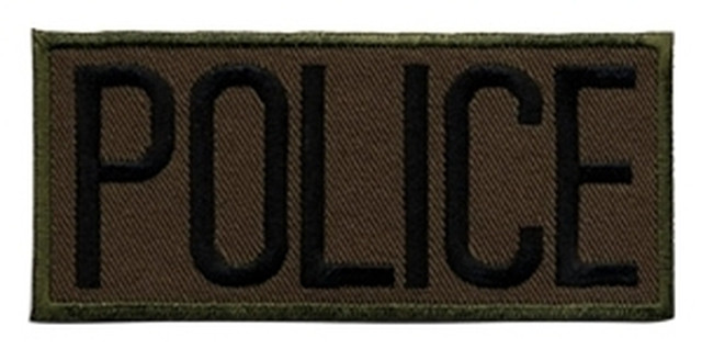 Hero's Pride 5212 POLICE Chest Patch - Black/Olive Drab - 4''x2'' - Heat Seal