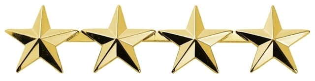 Hero's Pride 4488G 4 Star Pin 1/2'' High - Pair