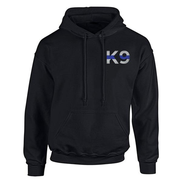 Thin Blue Line MEN-H-K9-BLACK-XXXL Men's Hoodie - K9 Thin Blue Line