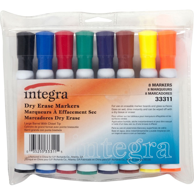 INTEGRA INC 33311 Integra Chisel Point Dry-erase Markers - Chisel Marker Point Style - Assorted - 8 / Set INTEGRA INC 33311 Integra Chisel Point Dry-erase Markers - Chisel Marker Point Style - Assorted - 8 / Set