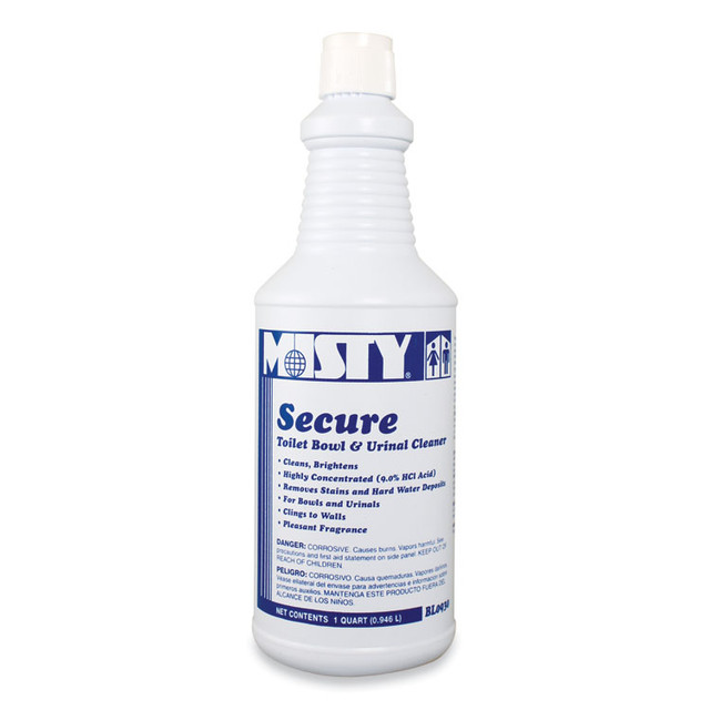 ZEP INC. Misty® 1038801 Secure Hydrochloric Acid Bowl Cleaner, Mint Scent, 32oz Bottle, 12/Carton