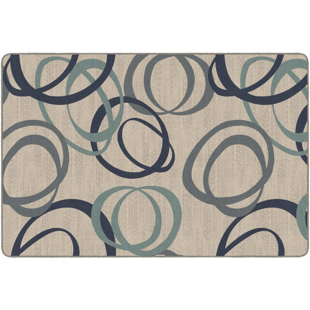 FLAGSHIP CARPETS FM200-34A  Printed Rug, Duo, 6ftH x 9ftW, Natural Blue