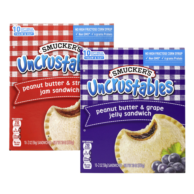 NATIONAL BRAND Smucker's 903-00134 Smuckers Uncrustables Variety Pack, 2 Oz, 10 Sandwiches Per Box, Pack Of 2 Boxes