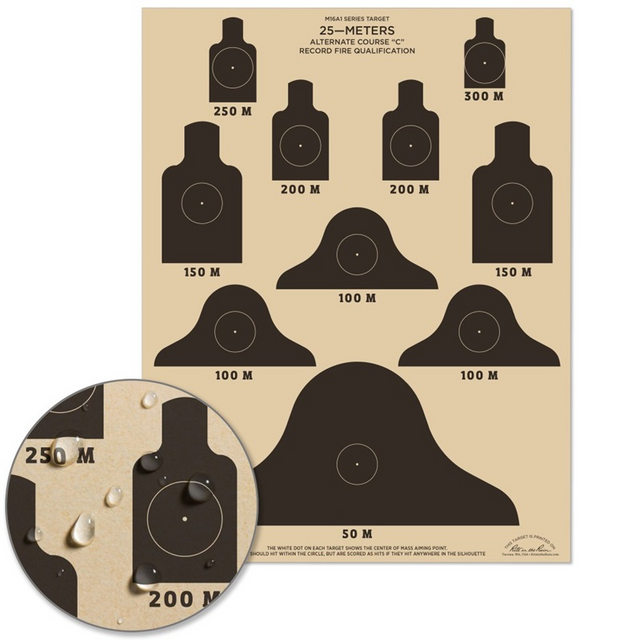 Rite in the Rain 9128 25 Meter Slow Fire Qualification Target (17'' X 22'')