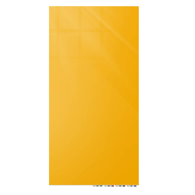 GHENT MANUFACTURING INC. ARIASM63MR Ghent Aria Low-Profile Magnetic Glass Whiteboard, 72in x 36in, Marigold