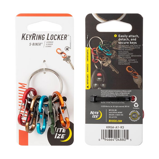 Nite-Ize KRGA-A1-R3 KeyRing Locker S-Biner - Aluminum