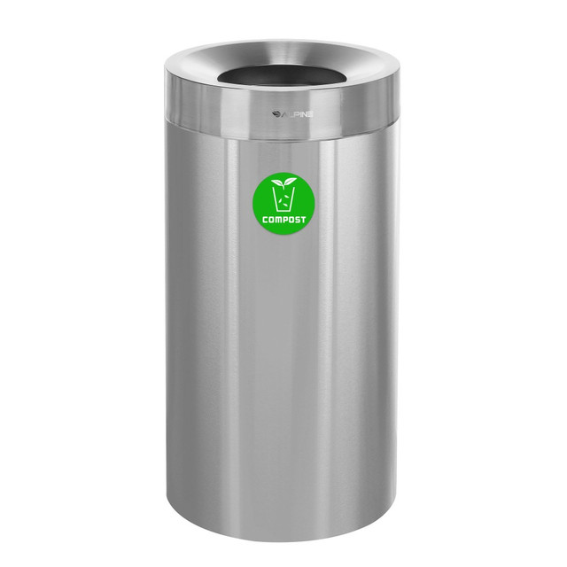 ADIR CORP. ALP475-27-CO Alpine Industries Stainless Steel Compost Can, 27 Gallons, Silver ADIR CORP. ALP475-27-CO Alpine Industries Stainless Steel Compost Can, 27 Gallons, Silver