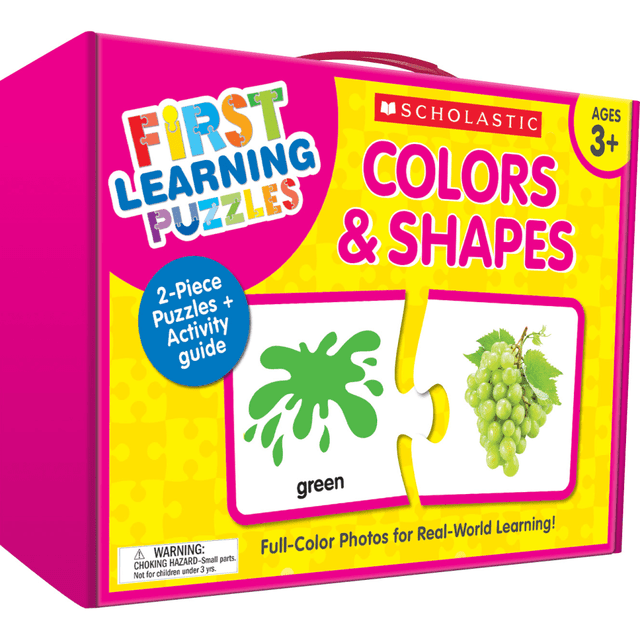 SCHOLASTIC TEACHER RESOURCES 9781338630534 Scholastic First Learning Colors & Shapes Puzzles, Pre-K, Pack Of 24 Puzzles