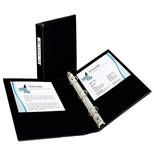 AVERY PRODUCTS CORPORATION 27257 Avery Durable 3-Ring Binder, 1in Round Rings, Half Letter (5-1/2in x 8-1/2in), 45% Recycled, Black AVERY PRODUCTS CORPORATION 27257 Avery Durable 3-Ring Binder, 1in Round Rings, Half Letter (5-1/2in x 8-1/2in), 45% Recycled, Black