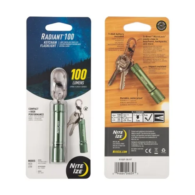 Nite-Ize R100F-08-R7 Radiant 100 Keychain Flashlight Nite-Ize R100F-08-R7 Radiant 100 Keychain Flashlight