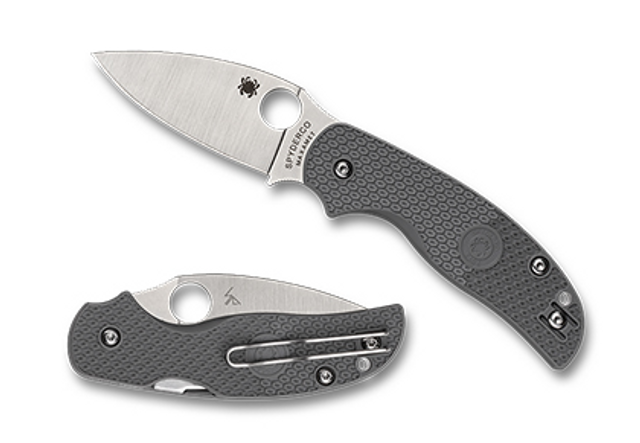 Spyderco C123PGY Sage Gray Lightweight Maxamet Plainedge
