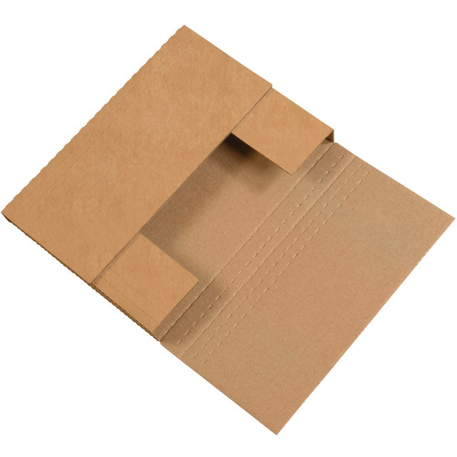 B O X MANAGEMENT, INC. Partners Brand M962BFK  Easy Fold Mailers, 9 1/2in x 6 1/2in x 2in, Kraft, Pack Of 50